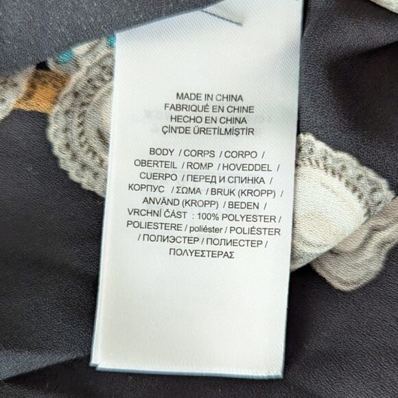 LRL Women's Black Southwest Belt Print Tunic Top pleated - Picture 9 of 9